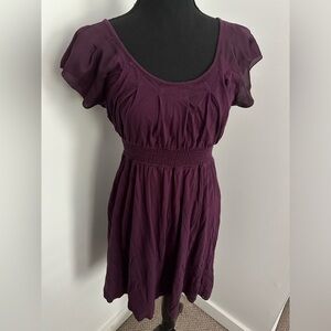 Express Purple Flutter Sleeve Cotton Dress Size S